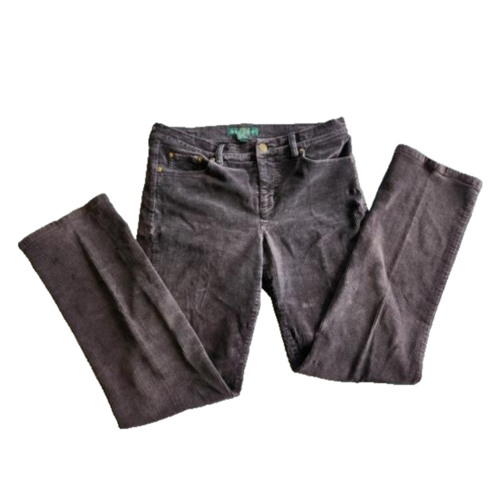 Lauren Ralph Lauren Corduroy Straight Leg Pants Womens 12x30 Brown Vintage